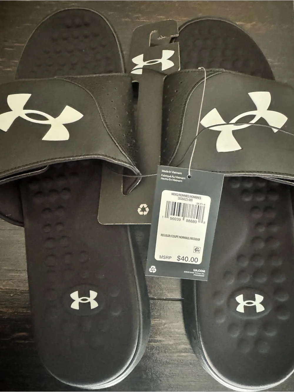 NWT! Under Armour Men's Ignite Pro Slides Size 18 Black/Black Sandals